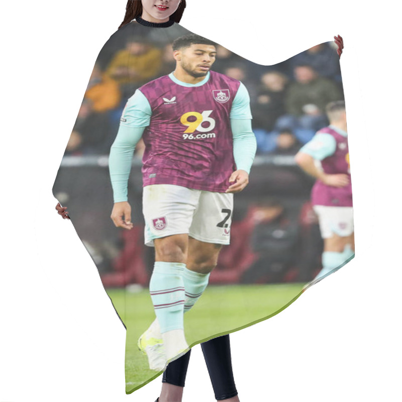 Personality  Josh Laurent Of Burnley During The Sky Bet Championship Match Burnley Vs Watford At Turf Moor, Burnley, United Kingdom, 21st December 2024 Hair Cutting Cape