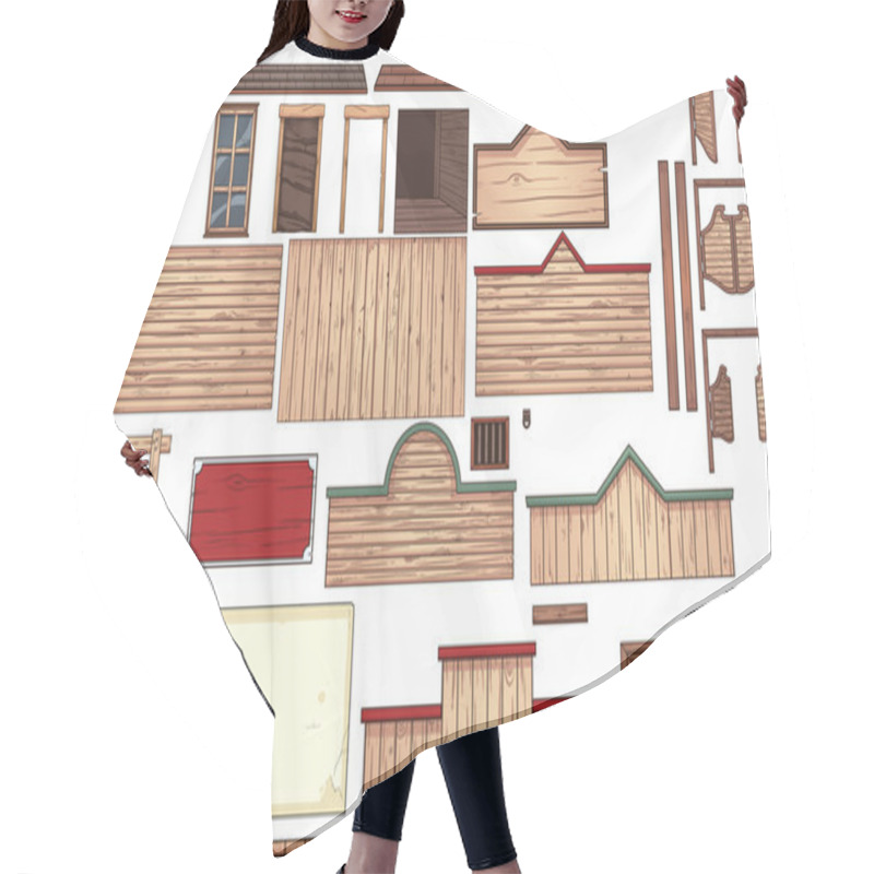 Personality  Old West Town Elements Hair Cutting Cape