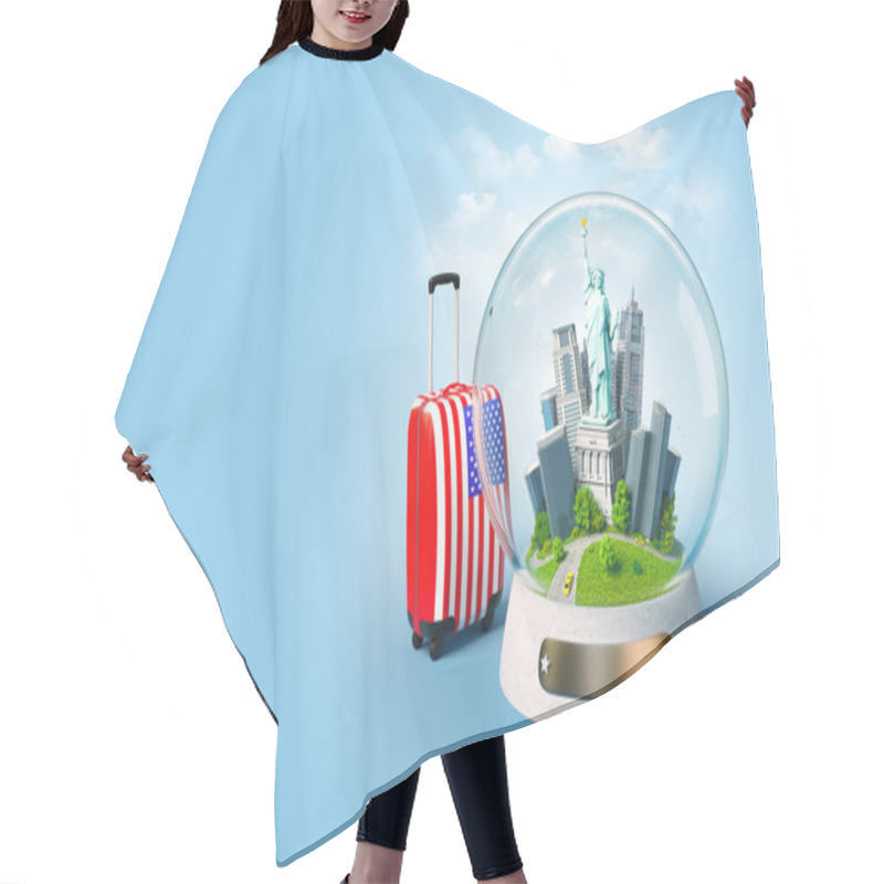 Personality  Unusual Travel Illustration. Hair Cutting Cape