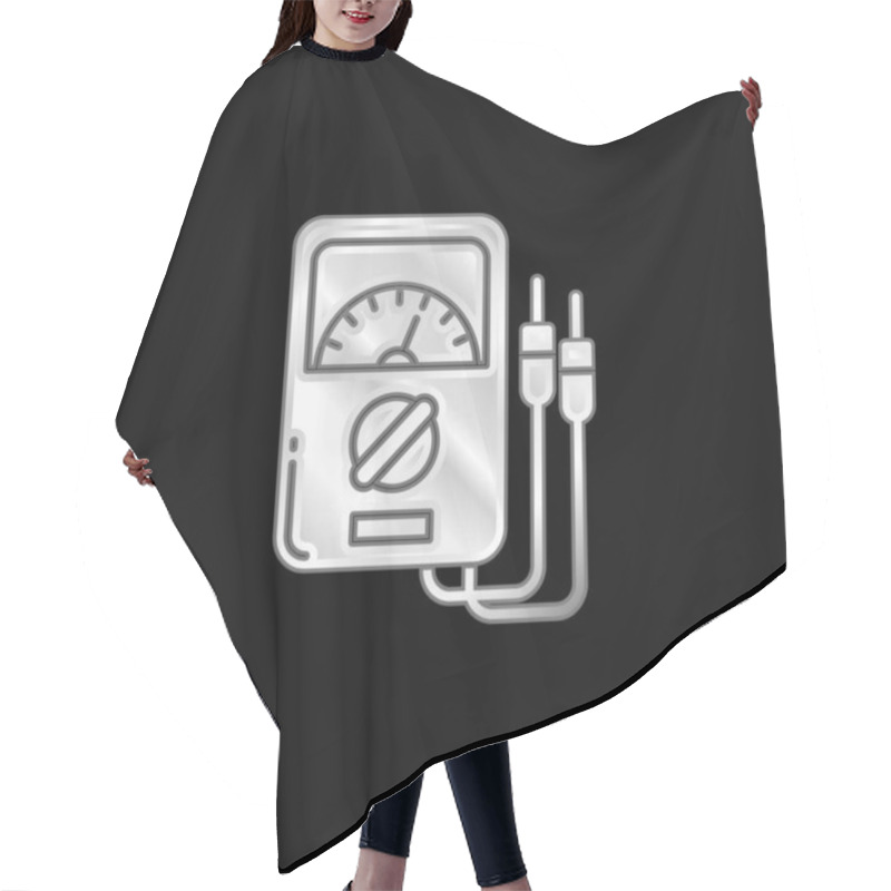 Personality  Ammeter Silver Plated Metallic Icon Hair Cutting Cape