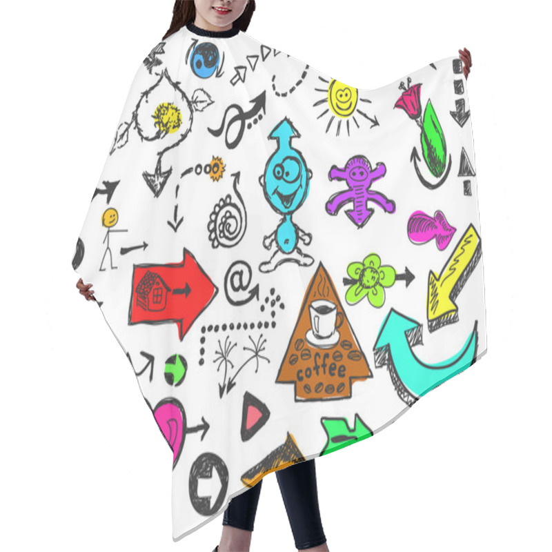 Personality  Hand Drawn Set Of Arrows Hair Cutting Cape