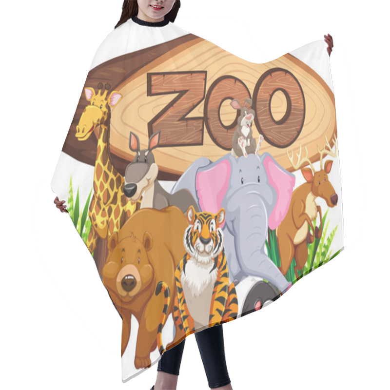 Personality  Wild Animals By The Zoo Sign Hair Cutting Cape