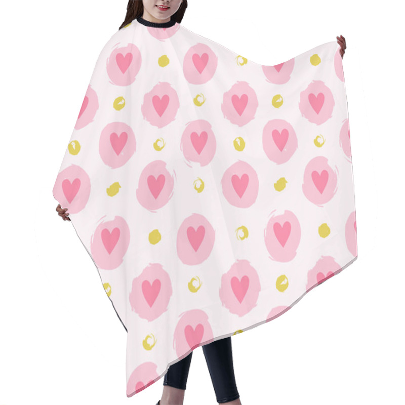 Personality  Seamless Pattern With Hearts Hair Cutting Cape