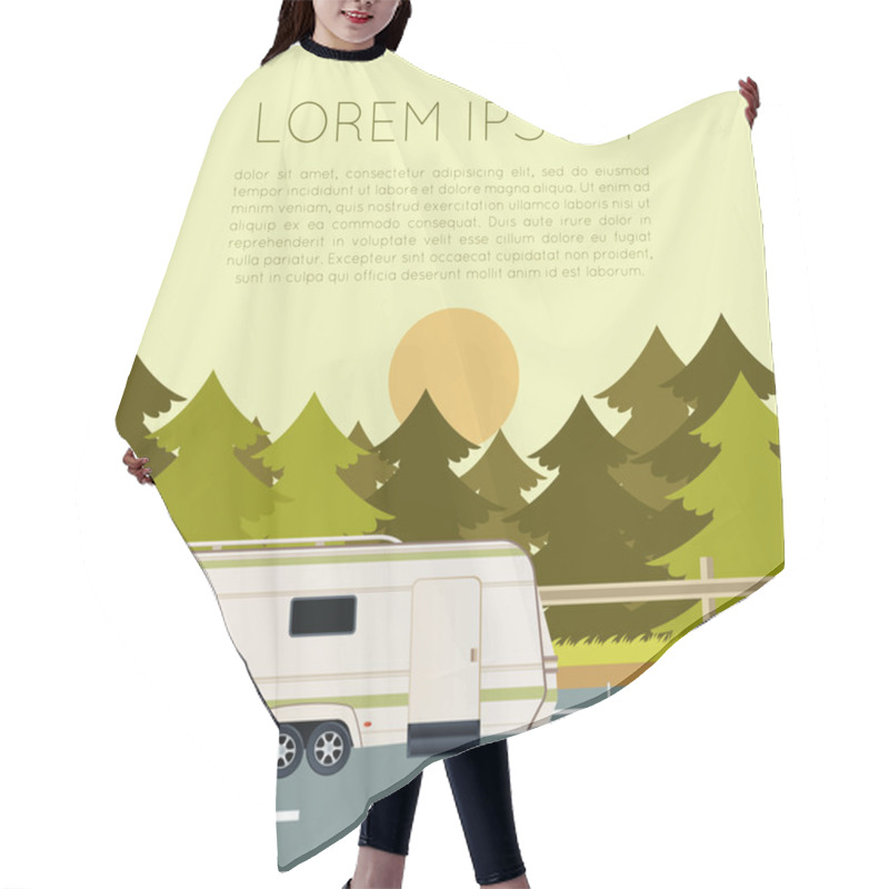 Personality  Trailer Trip Banner Hair Cutting Cape