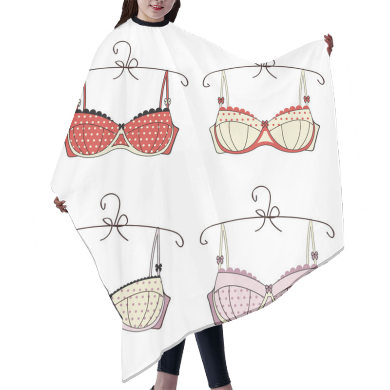 Personality  Vector Bras On White Background Hair Cutting Cape