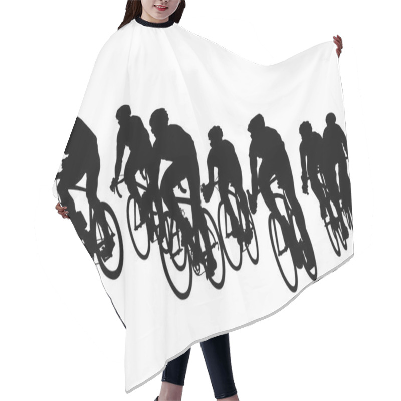 Personality  Cyclists Groups On White Hair Cutting Cape