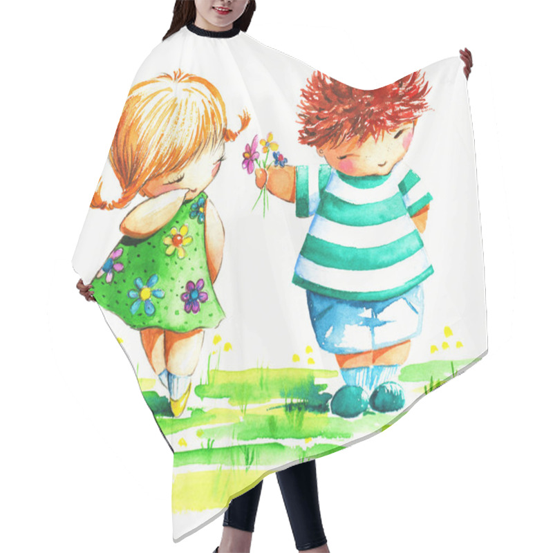 Personality  Girl And Boy Hair Cutting Cape