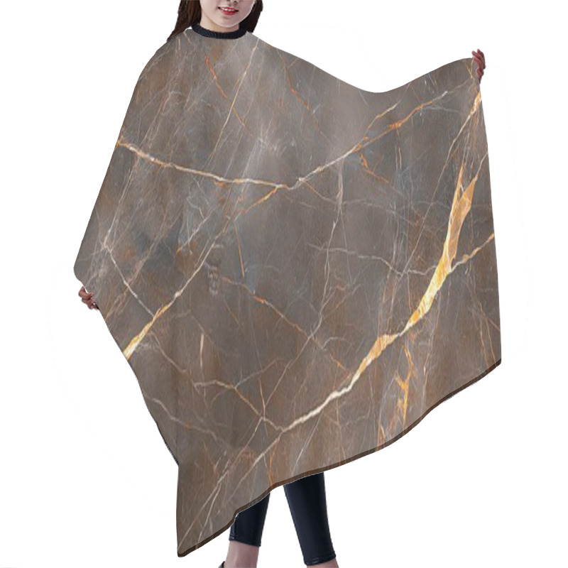 Personality  Elegant Dark Marble Texture With Golden And White Veins, Perfect For Sophisticated Architectural And Interior Design Backgrounds. Hair Cutting Cape