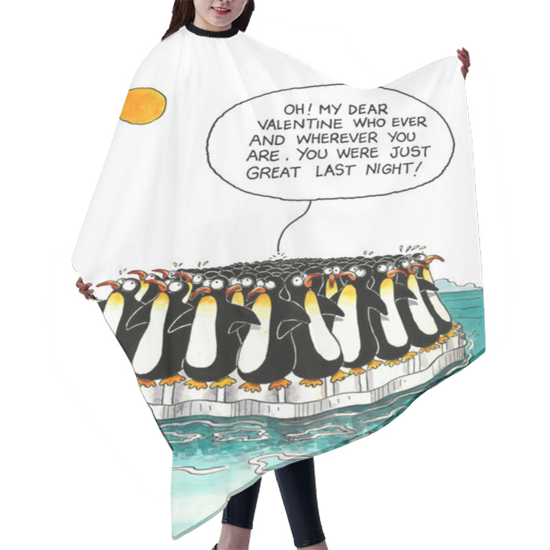 Personality  Cartoon About Penguins' Resemblance Hair Cutting Cape