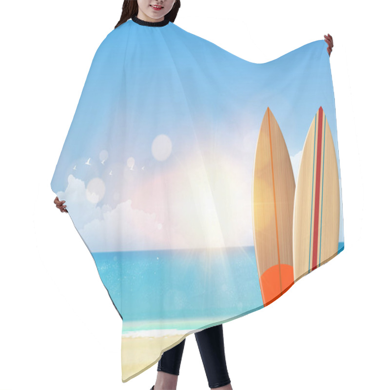 Personality  Sandy Beach With Surf Boards Hair Cutting Cape