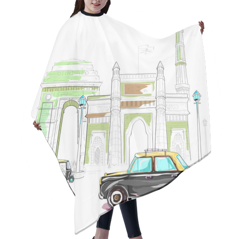 Personality  India Cityscape Background Hair Cutting Cape