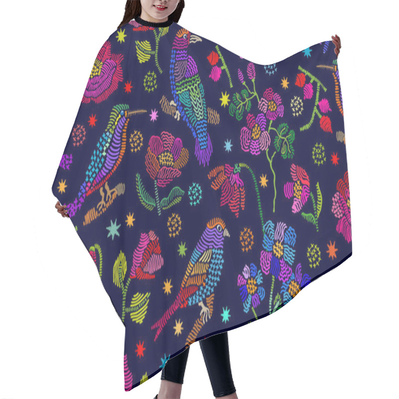 Personality  Creative Floral Embroidery Inspired By Folk Art. Hair Cutting Cape