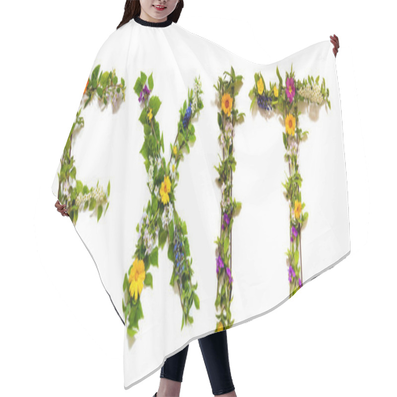 Personality  Flower And Blossom Letter Building Word Exit Hair Cutting Cape