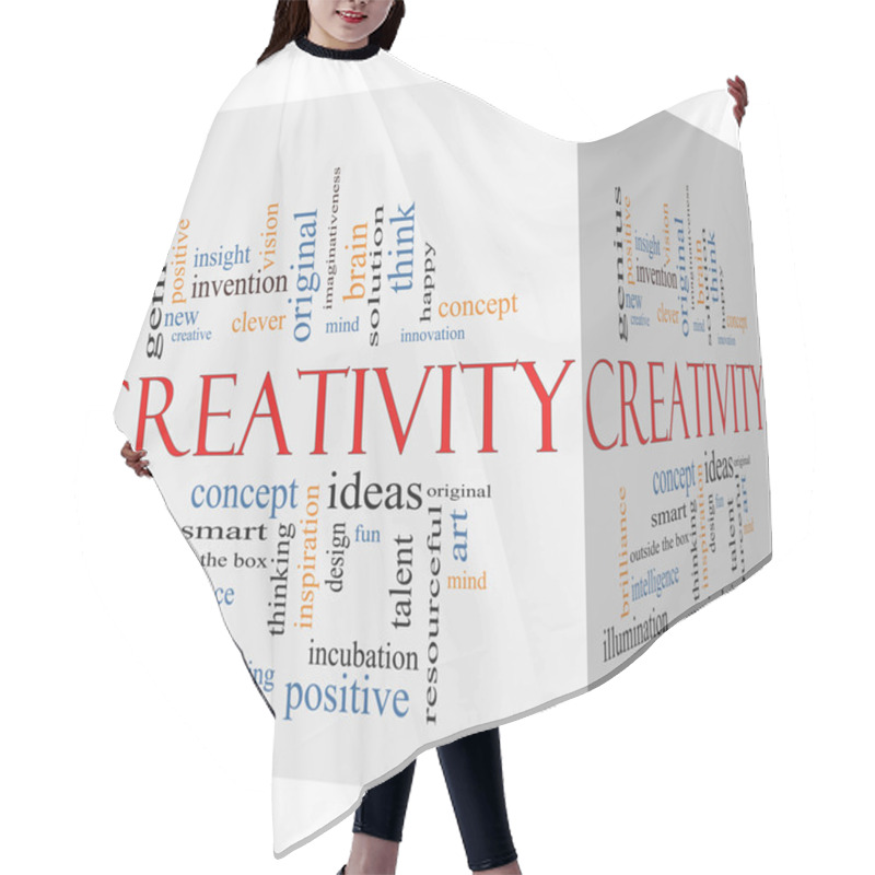 Personality  Creativity 3D Cube Word Cloud Concept Hair Cutting Cape