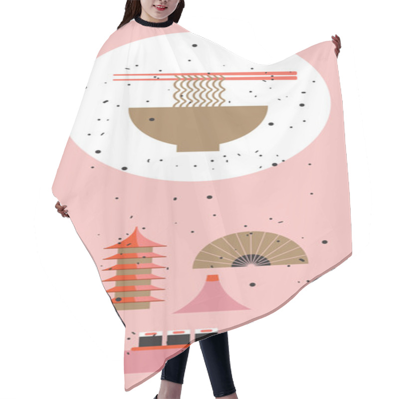 Personality  Japan Travel Poster Japanese Cuisine  Hair Cutting Cape