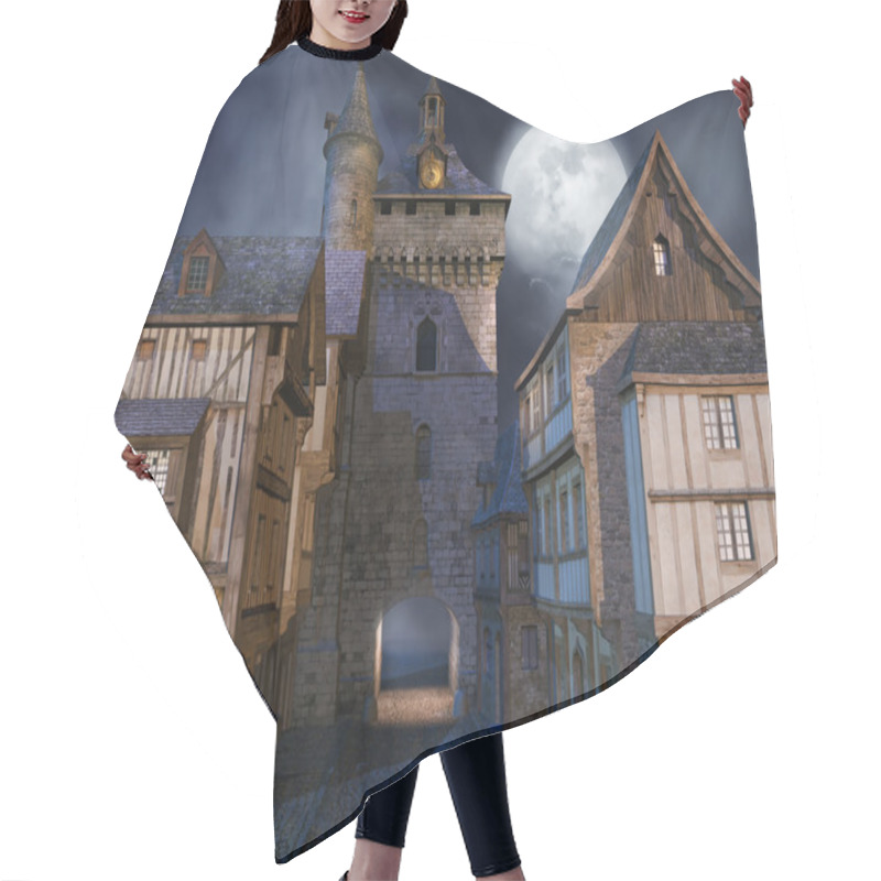 Personality  Medieval Buildings At Night Hair Cutting Cape