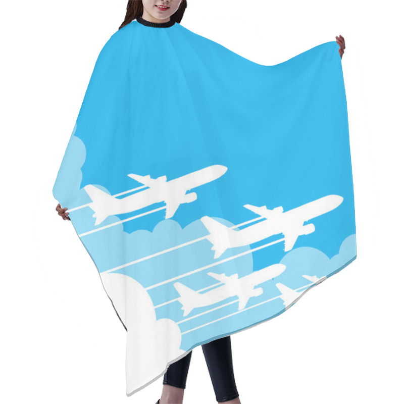 Personality  Airplane Background Hair Cutting Cape