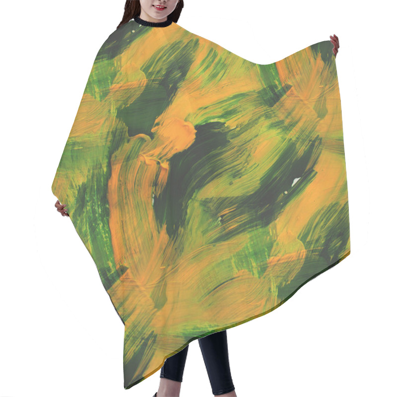 Personality  Wallpaper Picture Seamless Style Green, Yellow Texture Watercolo Hair Cutting Cape