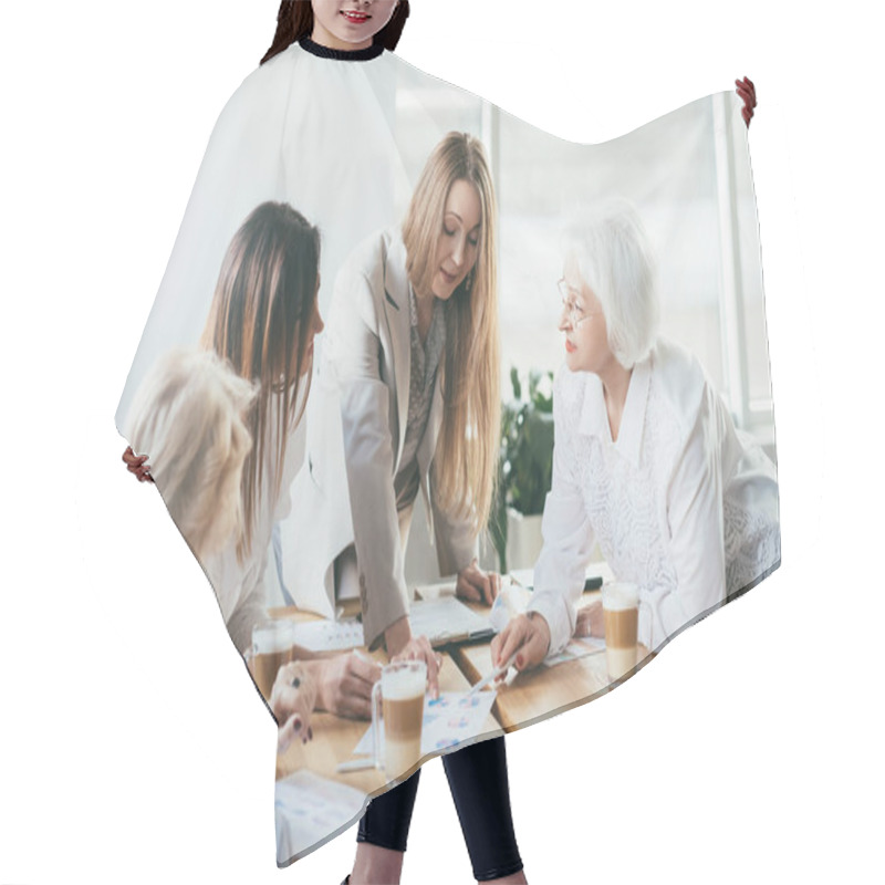 Personality  Business Women Teamwork Analysis Brainstorming Hair Cutting Cape