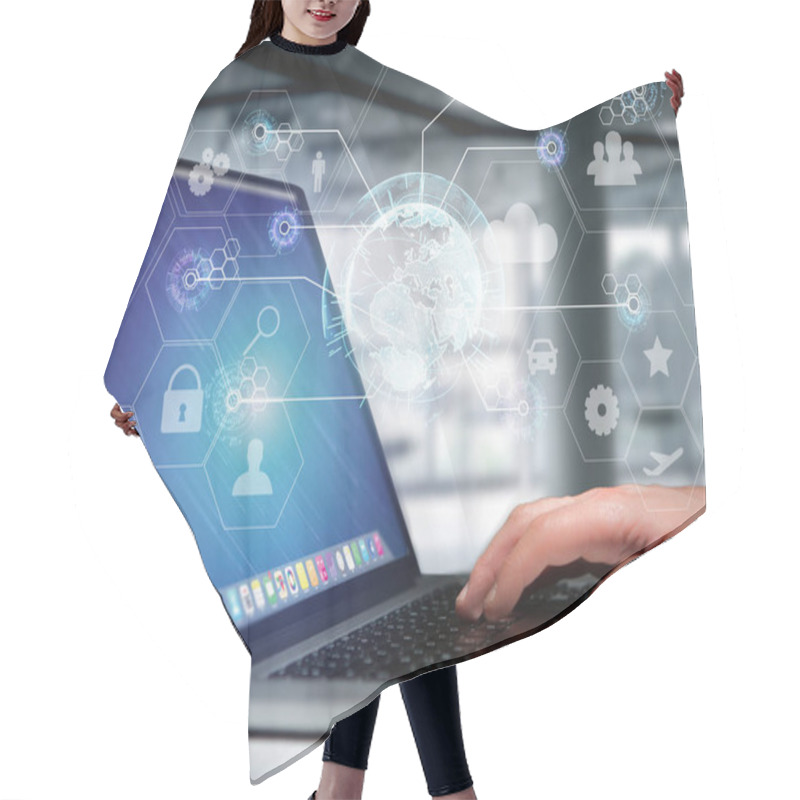 Personality  Business Network Connection Displayed  Hair Cutting Cape