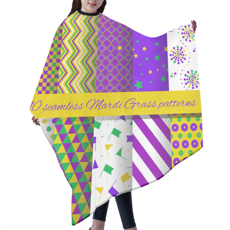 Personality  Vector Illustration Of Mardi Gras Pattern Backgrounds Hair Cutting Cape