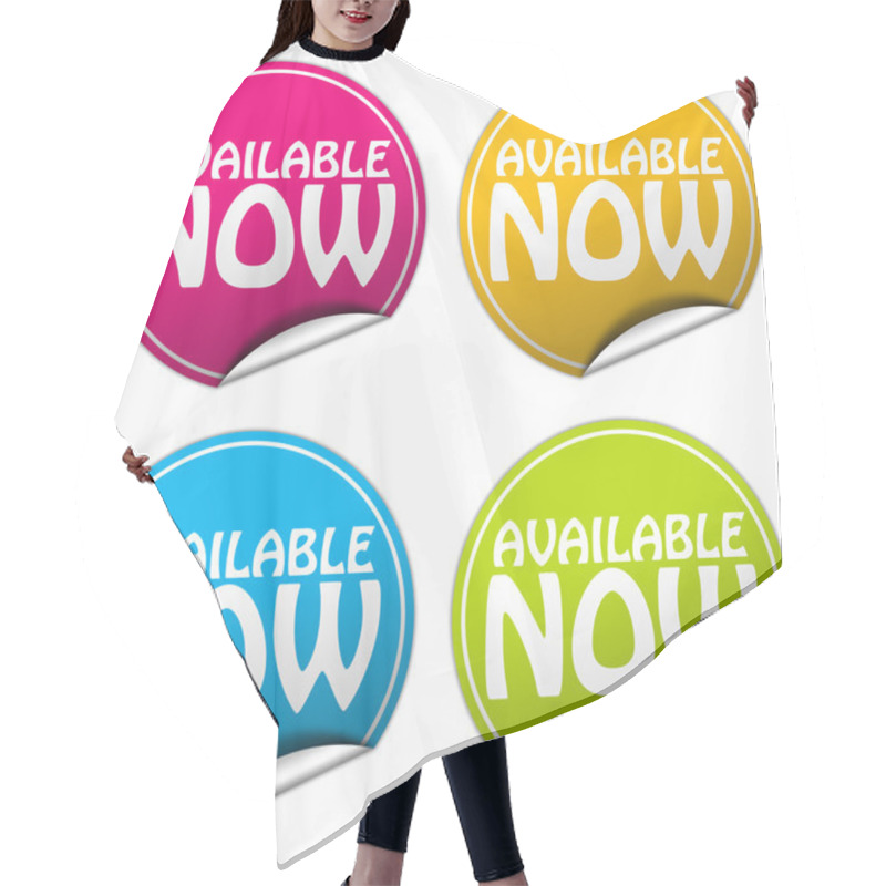 Personality  AVAILABLE NOW Round Stickers Set On White Background Hair Cutting Cape