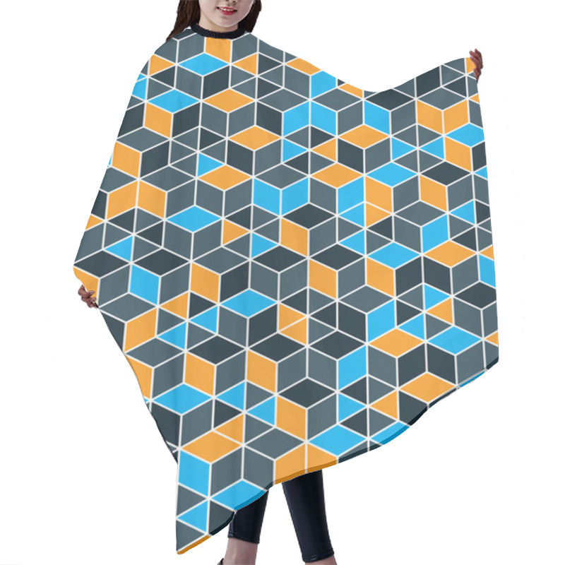 Personality  Seamless Pattern With Cubes And Squares Hair Cutting Cape