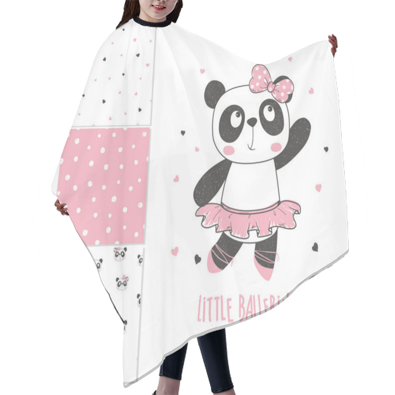 Personality  Little Panda Ballerina. Surface Design And 3 Seamless Patterns Hair Cutting Cape