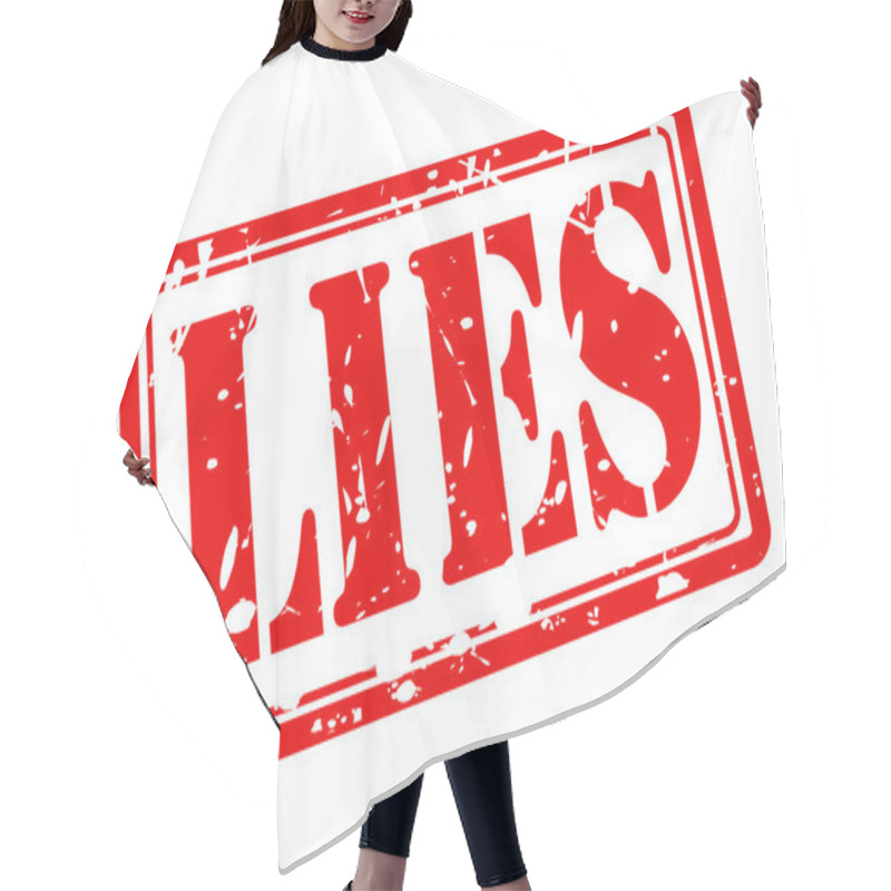 Personality  Lies Red Stamp Text Hair Cutting Cape