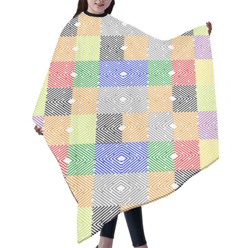 Personality  Abstract Mosaic Vector Patchwork Design Hair Cutting Cape