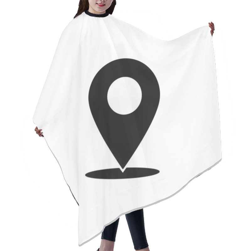 Personality  Black Location Marker Icon Hair Cutting Cape