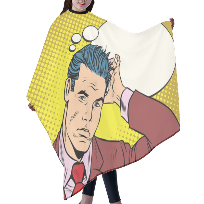 Personality  Puzzled Businessman Business People Hair Cutting Cape