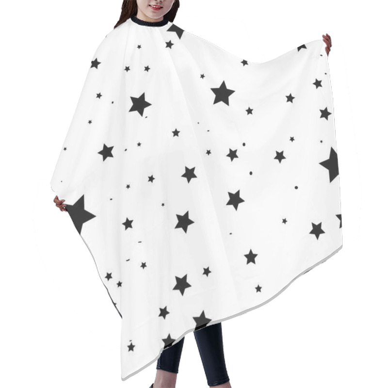 Personality  Seamless Vector Pattern With Stars On Black Night Sky Hair Cutting Cape