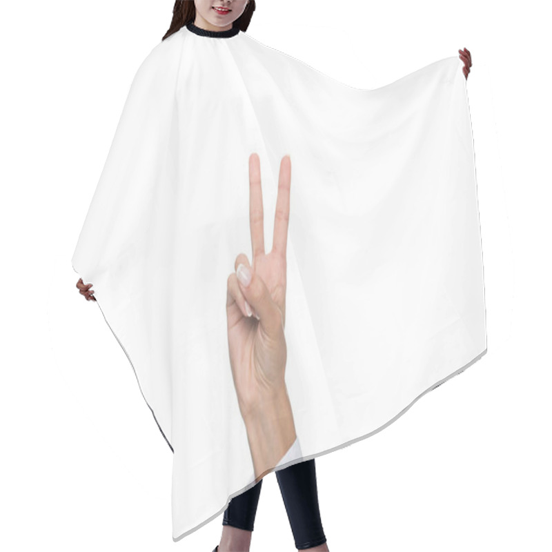 Personality  Person Showing Two Sign  Hair Cutting Cape