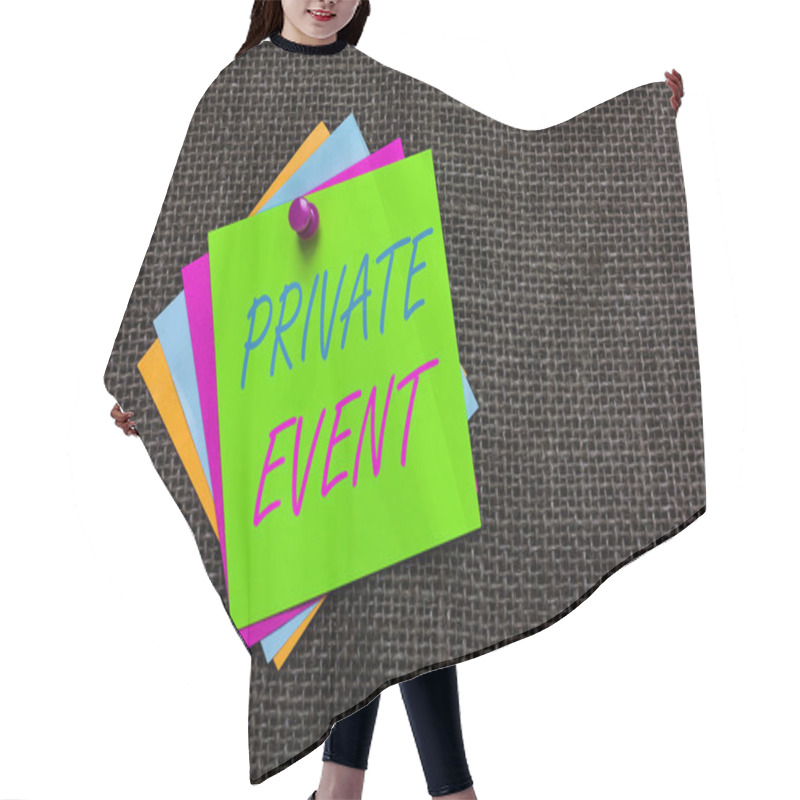 Personality  Word Writing Text Private Event. Business Concept For Exclusive Reservations RSVP Invitational Seated Paper Notes Important Reminders Communicate Ideas Messages Jute Background. Hair Cutting Cape