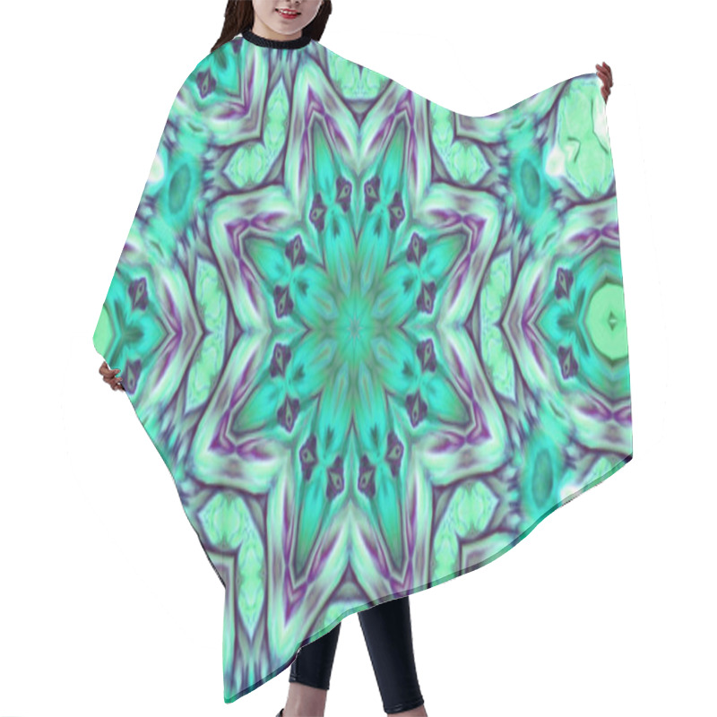 Personality  Abstract Paint Brush Ink Explode Spread Smooth Concept Symmetric Pattern Ornamental Decorative Kaleidoscope Movement Geometric Circle And Star Shape Hair Cutting Cape