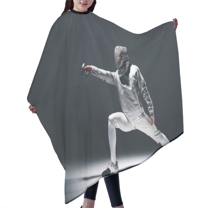 Personality  Professional Fencer With Rapier Hair Cutting Cape