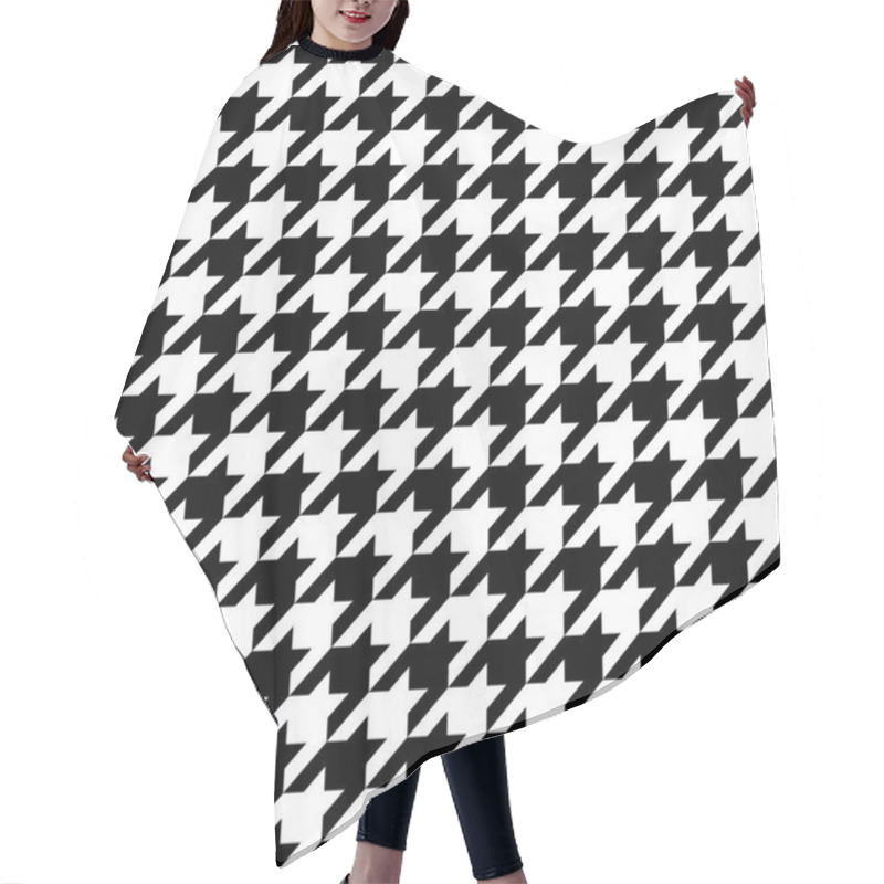 Personality  Vector Illustration Of Monochrome Houndstooth Seamless Pattern Hair Cutting Cape