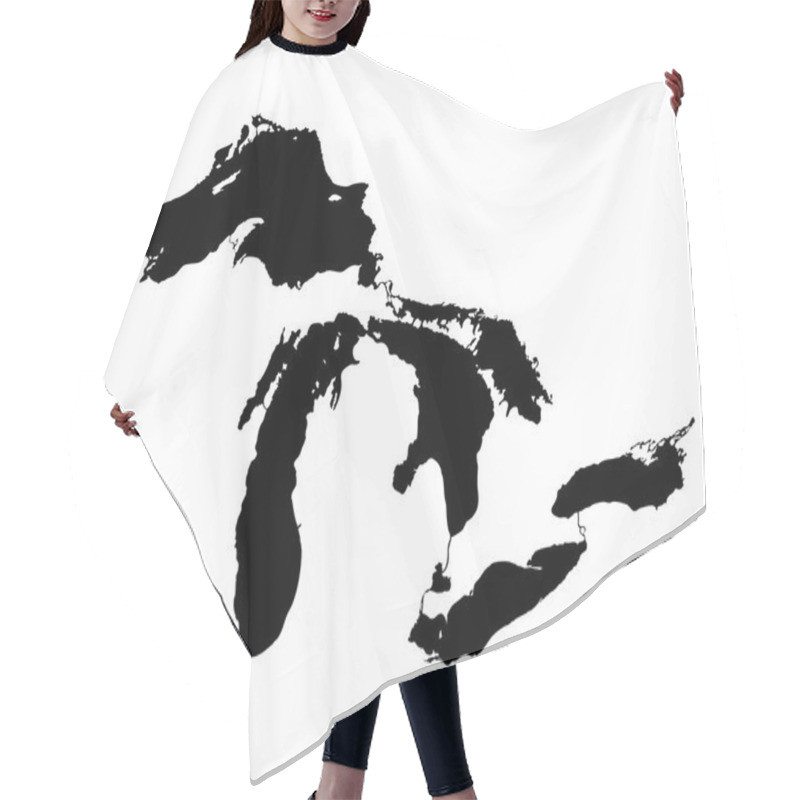 Personality  Map Of Great Lakes Hair Cutting Cape