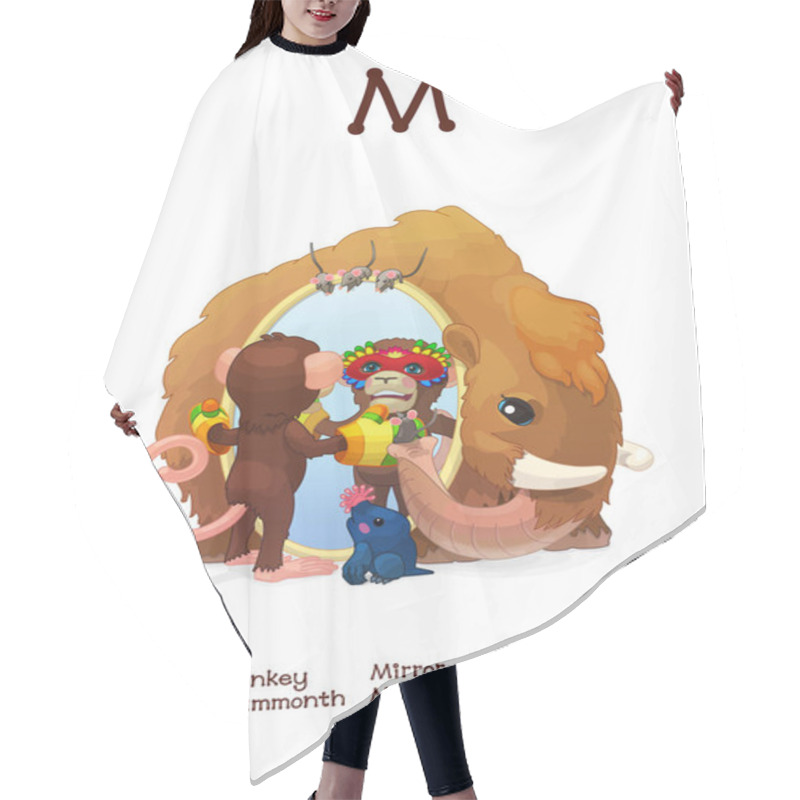 Personality  English Alphabet Series Of Amusing Animals Letter M Hair Cutting Cape