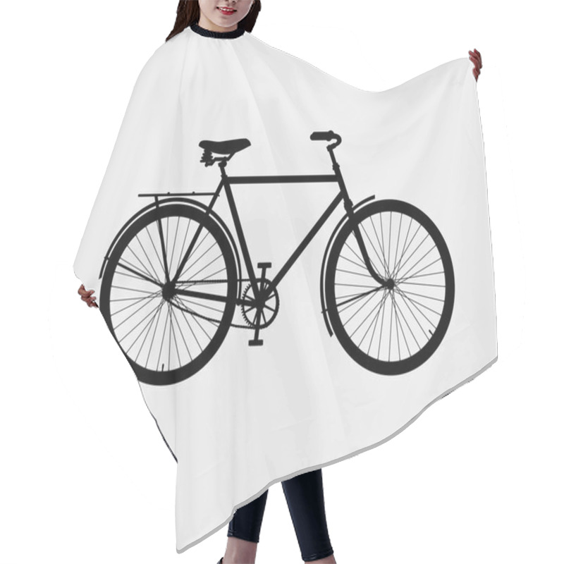 Personality  Silhouette Of A Classic Bike Hair Cutting Cape