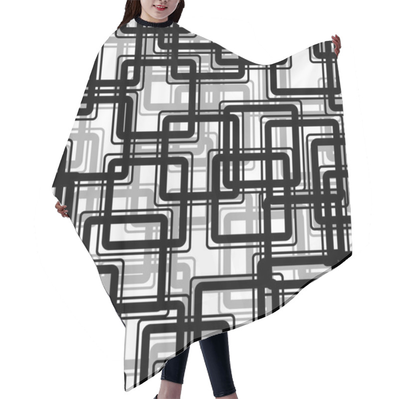 Personality  Seamless Rectangle Pattern Hair Cutting Cape