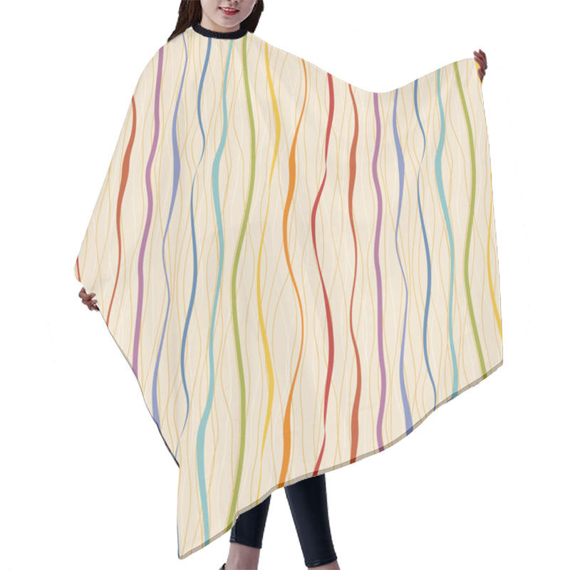 Personality  Vertical Wavy Stripes And Lines. Retro Seamless Pattern Hair Cutting Cape