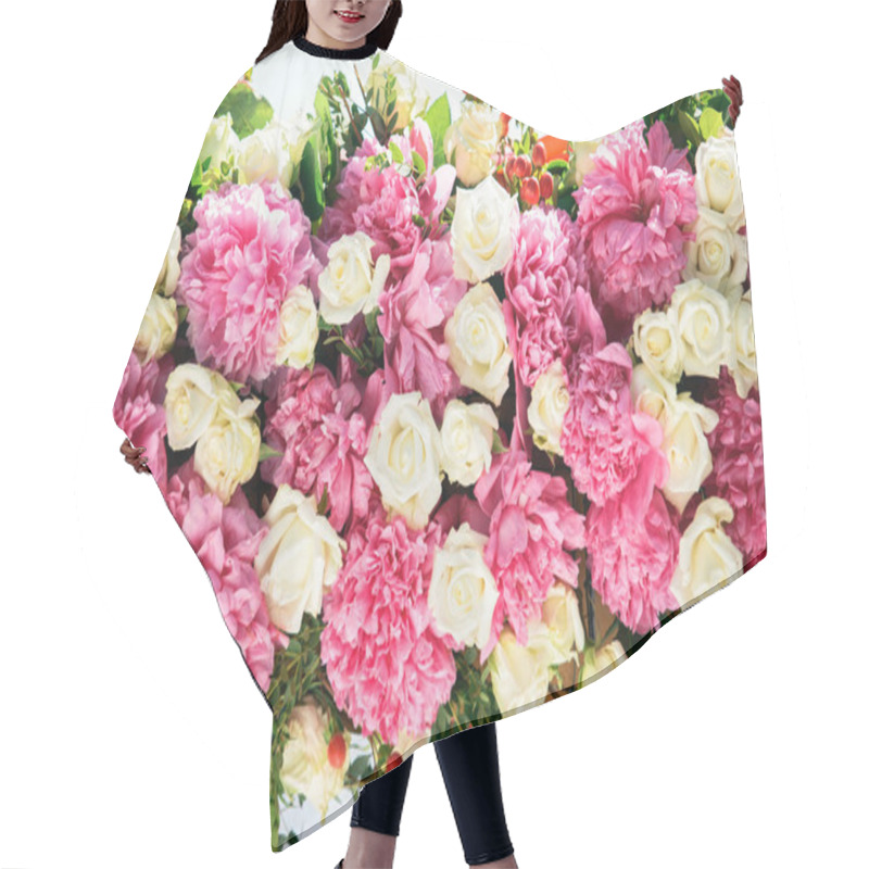 Personality  Beautiful Peonies And Roses Hair Cutting Cape