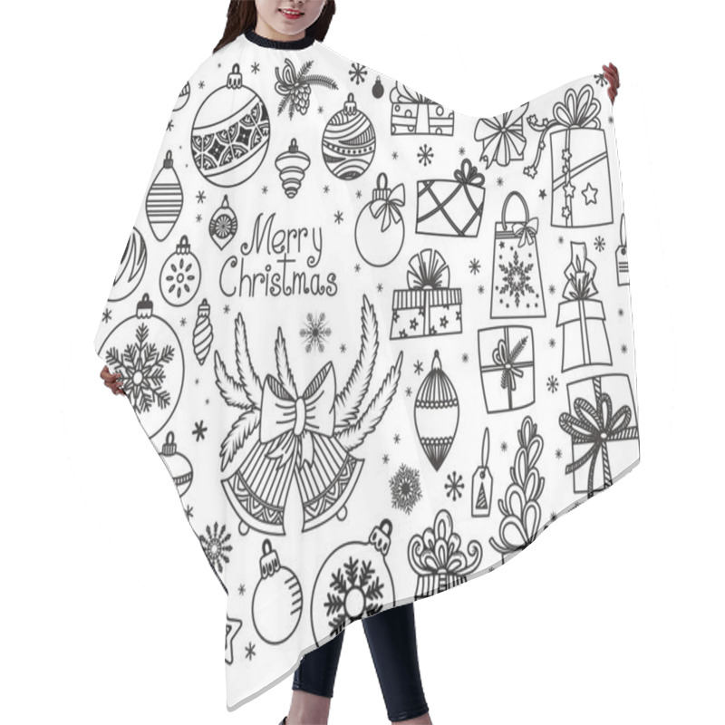 Personality  Christmas Doodle Collection Hair Cutting Cape