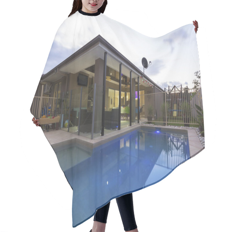 Personality  Swimming Pool In Backyard Hair Cutting Cape