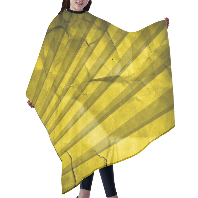 Personality  Grunge Yellow Background With Stripe Pattern Hair Cutting Cape