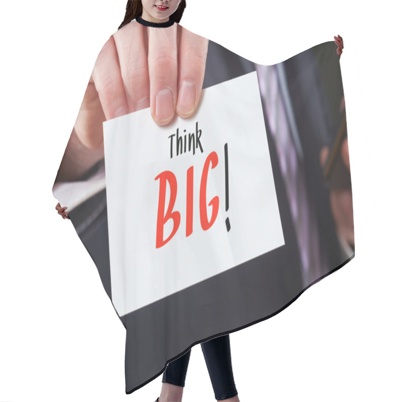 Personality  Think Big! Text On Business Card Hair Cutting Cape