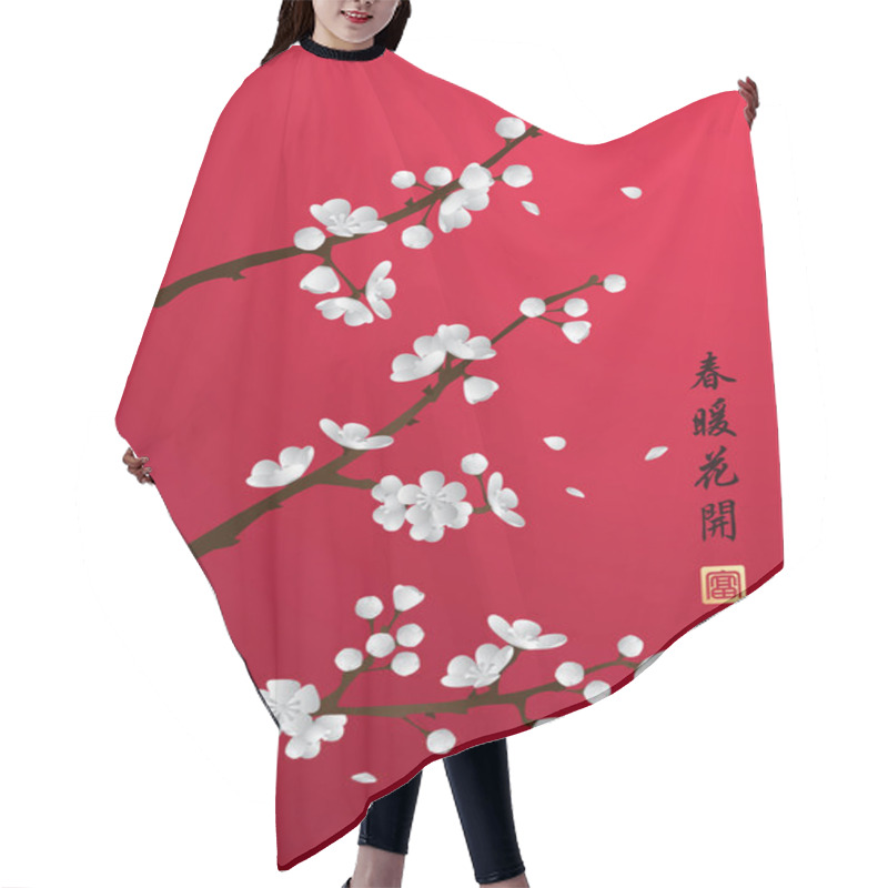 Personality  Blossoming Plum Branch Hair Cutting Cape