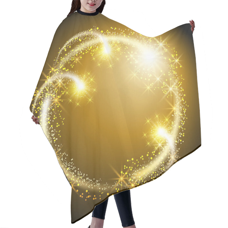 Personality  Salute And Firework. Round Frame. Hair Cutting Cape